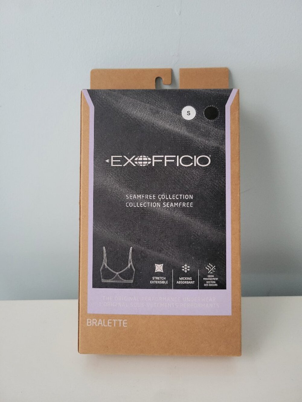 Exofficio Black Bralette Small NWT